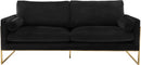 Mila Black Velvet Sofa