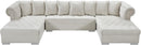 Presley Cream Velvet 3pc. Sectional