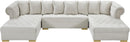 Presley Cream Velvet 3pc. Sectional