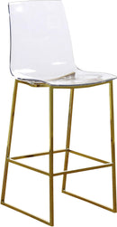 Lumen Gold Metal/Lucite Polycarbonate Stool