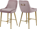 Owen Pink Velvet Stool