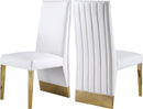 Porsha White Faux Leather Dining Chair