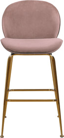 Paris Pink Velvet Stool