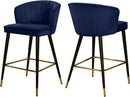 Cassie Navy Velvet Stool