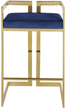 Ezra Navy Velvet Stool