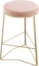 Tres Pink Velvet Counter Stool