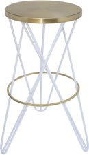 Mercury White / Gold Bar Stool