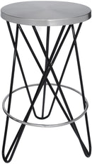 Mercury Black / Silver Counter Stool