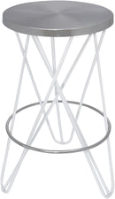 Mercury White / Silver Counter Stool
