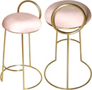 Ring Pink Velvet Counter Stool