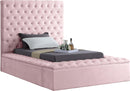 Bliss Pink Velvet Twin Bed (3 Boxes)