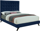 Elly Navy Velvet Queen Bed