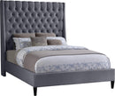 Fritz Grey Velvet Full Bed