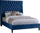 Fritz Navy Velvet Queen Bed