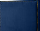 Harlie Navy Velvet Queen Bed
