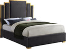 Hugo Grey Velvet King Bed