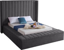 Kiki Grey Velvet Full Bed (3 Boxes)