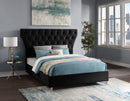 Kira Black Velvet King Bed