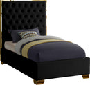 Lana Black Velvet Twin Bed
