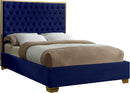 Lana Navy Velvet Queen Bed