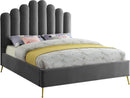Lily Grey Velvet Queen Bed