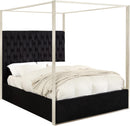Porter Black Velvet Queen Bed