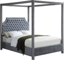 Rowan Grey Velvet King Bed (3 Boxes)