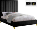 Via Black Velvet Queen Bed