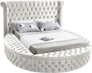 Luxus Cream Velvet Queen Bed (3 Boxes)