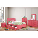 PRIAM Full & Twin Bed, White/Gray, Pink, Chrome, & Yellow