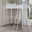 Myles Twin Loft Bed White, Silver & Black