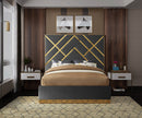 Vector Grey Velvet King Bed