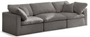 Plush Grey Velvet Standard Cloud Modular Sofa