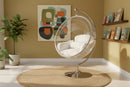 Luna White Durable Fabric Acrylic Swing Chair