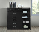 Black 7-Drawer Chest with Door 130