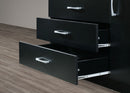 Black 7-Drawer Chest with Door 130