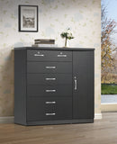 Black 7-Drawer Chest with Door 130