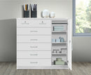 White 7-Drawer Chest with Door 131