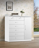 White 7-Drawer Chest with Door 131