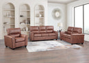 Saddle Brown Pillow-Top Sofa Set 1322