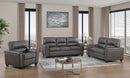 Gray Leather-Look Sofa Set 1324