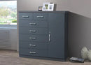 Grey 7-Drawer Chest with Door 136