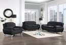 Black Linen Modern Sofa Set 1360