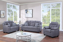 Gray Linen Sofa Set with Pillows 1374