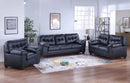 Black Faux Leather Sofa Set 1430