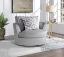 Light Gray Swivel Barrel Chair 1503-SVL
