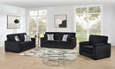 Black Corduroy Sofa Set with Ottoman Option 1550