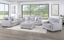 Light Gray Corduroy Sofa Set with Ottoman Option 1553