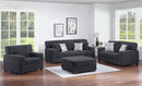 Charcoal Corduroy Sofa Set with Ottoman Option 1556