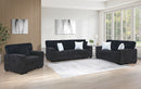 Black Plush Sofa Set 1560